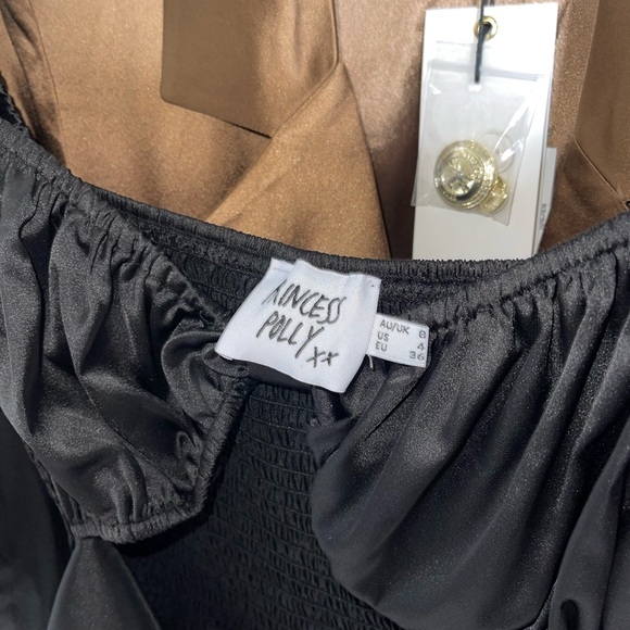 Princess Polly Nakita Long Sleeve Mini Satin Cutout Dress in Black - Picture 17 of 17